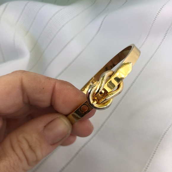 Vtg Goldtone Belt Buckle Bangle - Picture 4 of 11